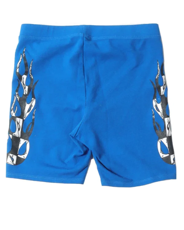 CHROME HEARTS MATTY BOY FLAME BLUE KNEE LENGTH SHORTS